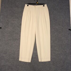 Sag Harbor Womens Size 12P Petite Yellow Wool Blend Pleated Front Trousers Pants